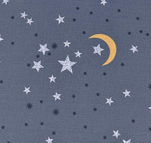 Scientific Sleep Moon & Star Night Sky Teen Boys Girls 100% Cotton 4 Pcs Queen Bed Sheet Set, Flat Sheet & Fitted Sheet & Pillowcase Bedding Set (Stars, Queen) Scientific Sleep