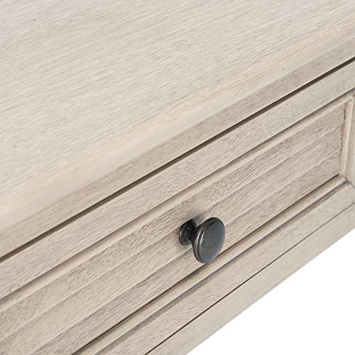 Safavieh Home Collection Tate Greige 2-Drawer Bottom Shelf Console Table Safavieh