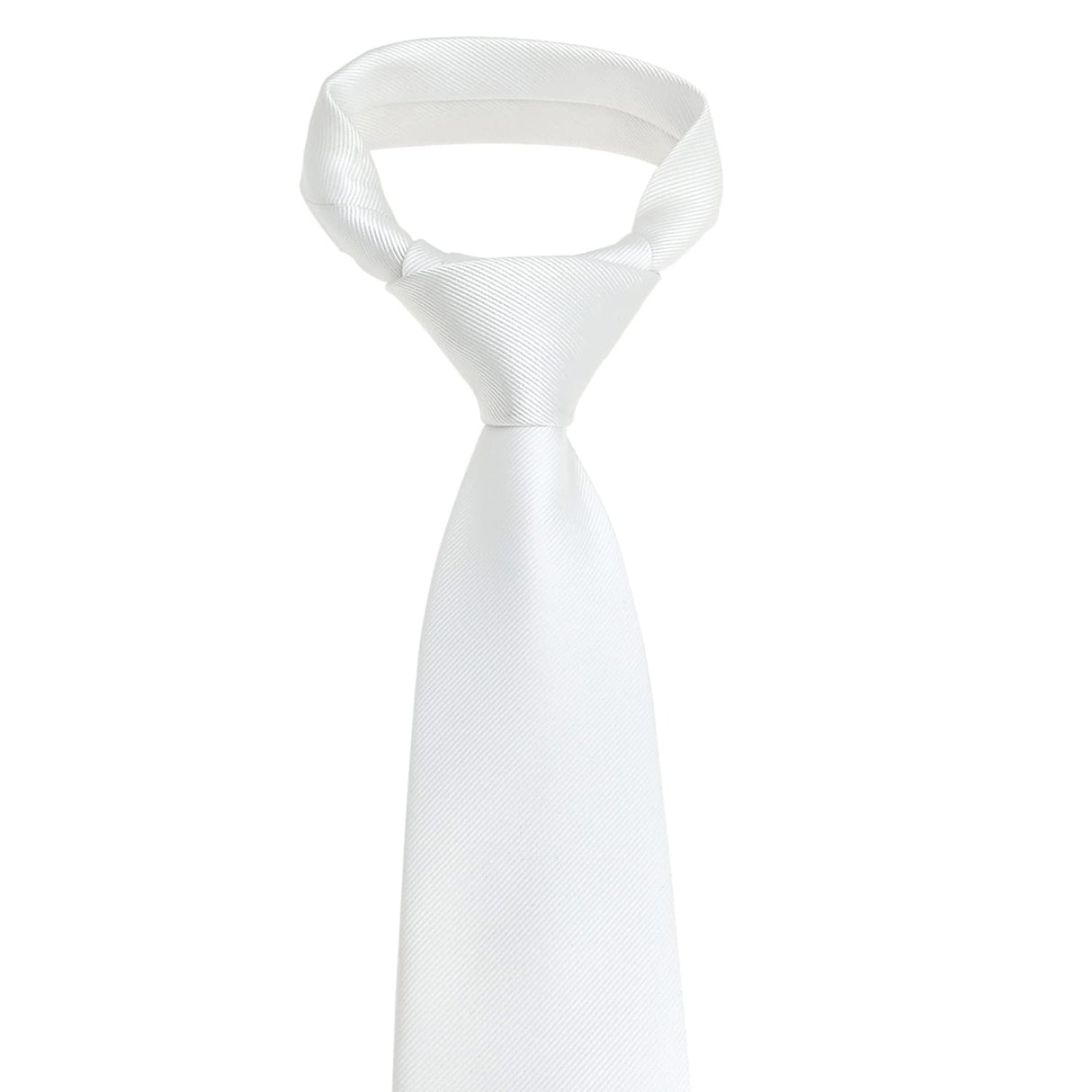 DecTwig Men's Ties Solid Color Formal Neckties 3.15" (8CM) White Ties For Men DecTwig