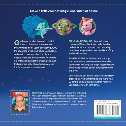 Crochet Magical Creatures: 20 Easy Amigurumi Patterns WoodArtSupply
