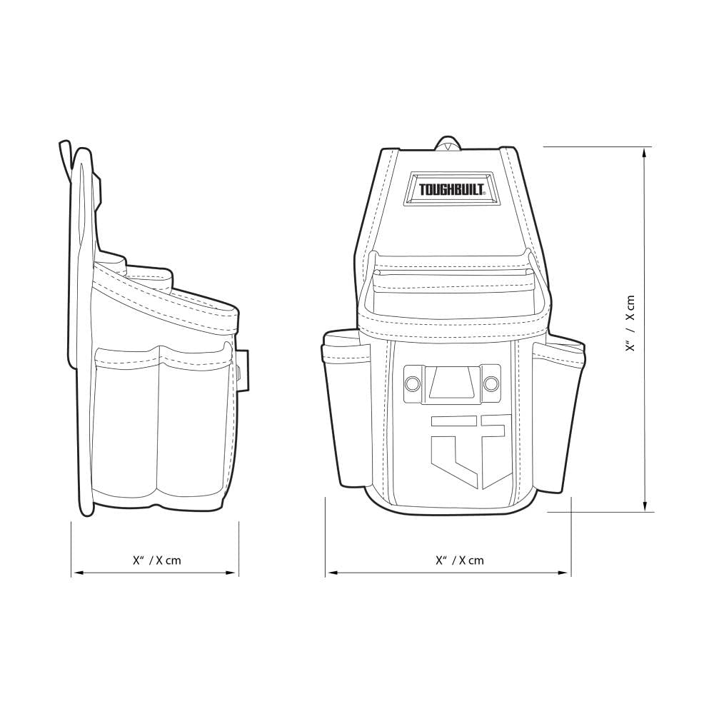 ToughBuilt - Utility Plus Pouch- 7 Pockets and Rear Pocket Flap - Heavy Duty and Durable, Notebook Pocket, Tape Measure Clip - (TB-236-7) ToughBuilt