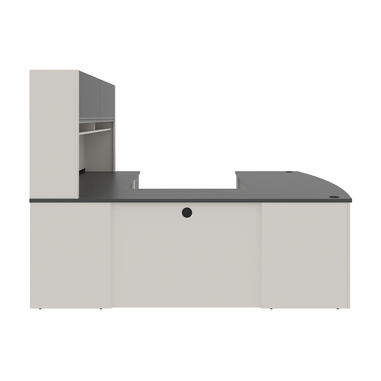 Bestar Connexion U-Shaped Workstation with Three Drawers, 72W, Slate/Sandstone Bestar