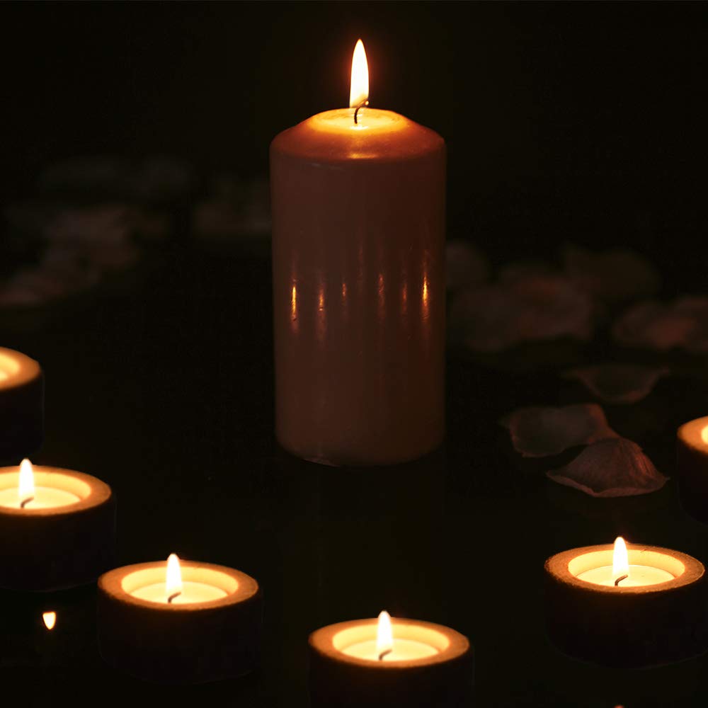 Hagao Tea Light Candle Holders, Personalized Wooden Votive Tealight Holder for Wedding Party Birthday Holiday Set of 12 (1") Hagao