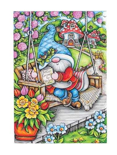 Creative Haven Garden Gnomes Coloring Book (Adult Coloring Books: Fantasy) WoodArtSupply