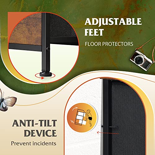 WLIVE 16 Drawers Dresser, Tall Dresser for Bedroom, Closet, Hallway, Storage Dresser Organizer unit, Large Dressers & Chests of Drawers with Fabric Bins, Rustic Brown Wood Grain Print WLIVE