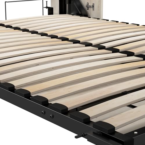 Bestar Key West 69W Queen Murphy Bed, Space-Saving Sleeping Arrangement for Multipurpose Area, Bedroom, Guest Room, or Living Room in Linen White Oak Bestar