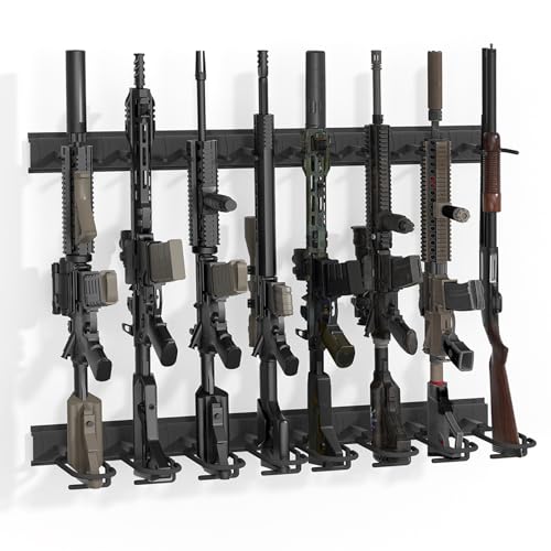 Upbci Gun Rack, Professional Gun Rack Wall Mount, Vertical Gun Rack for Wall, Adjustable Indoor Gun Racks Securely Hold Your Shotguns and Rifles Upbci