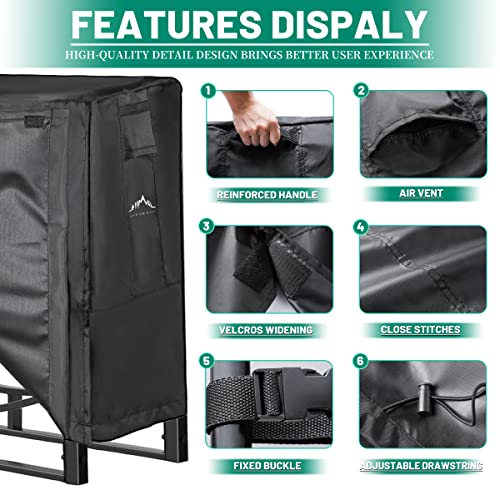 Himal Log Rack Cover Waterproof Firewood Cover Fit 4FT Wood Rack Himal Outdoors