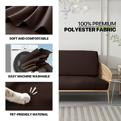Magshion Futon Cover Washable Zippered Sofa Furniture Bed Mattress Covers Armless Couch Slipcover Protector Twin Size 39"x75"x6" Coffee Magshion