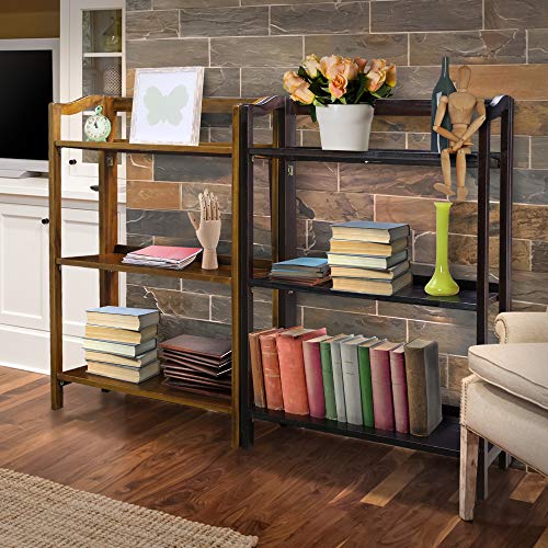 Casual Home Stratford 3-Shelf Folding Bookcase-Warm Brown Casual Home
