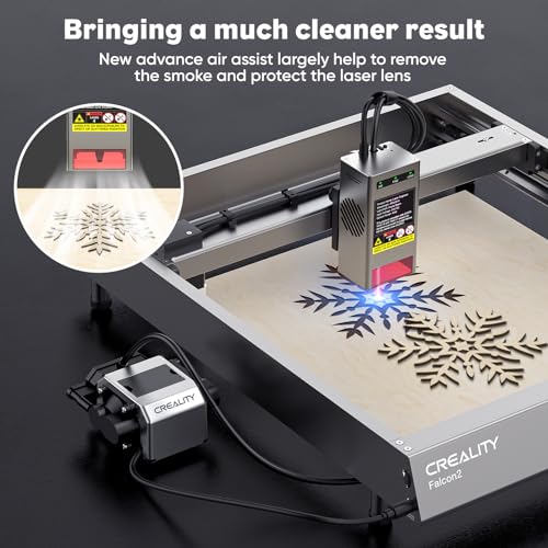 Air Assist for Laser Cutter, Laser Air Assist Laser Engraver for Wood and Metal 22L/min Air Output for Laser Air Assist Protect Laser Lens Reduce Surface Temperature CREALITY FALCON
