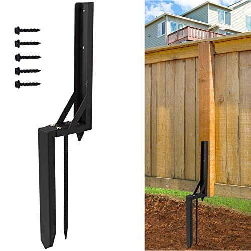 Wpbhk 1PCS Fence Post Repair Kit Heavy Duty Fixer Anchor Ground Spike,Fence Post Support Stake for Repairing Damaged Fence Gate Posts Sign Posts or Wpbhk