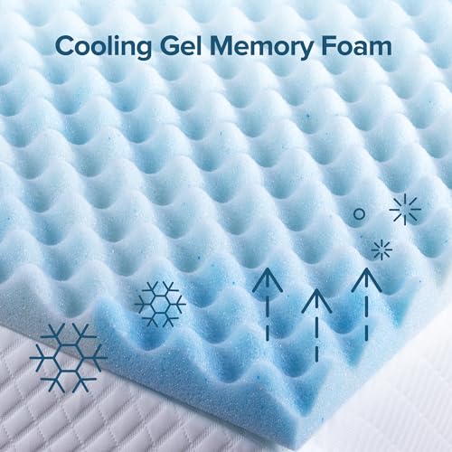ZINUS 1.5 Inch Swirl Gel Cooling Memory Foam Mattress Topper, Smaller, More Convenient WonderBox Packaging, Cooling, Airflow Design, CertiPUR-US Certified, Twin Zinus