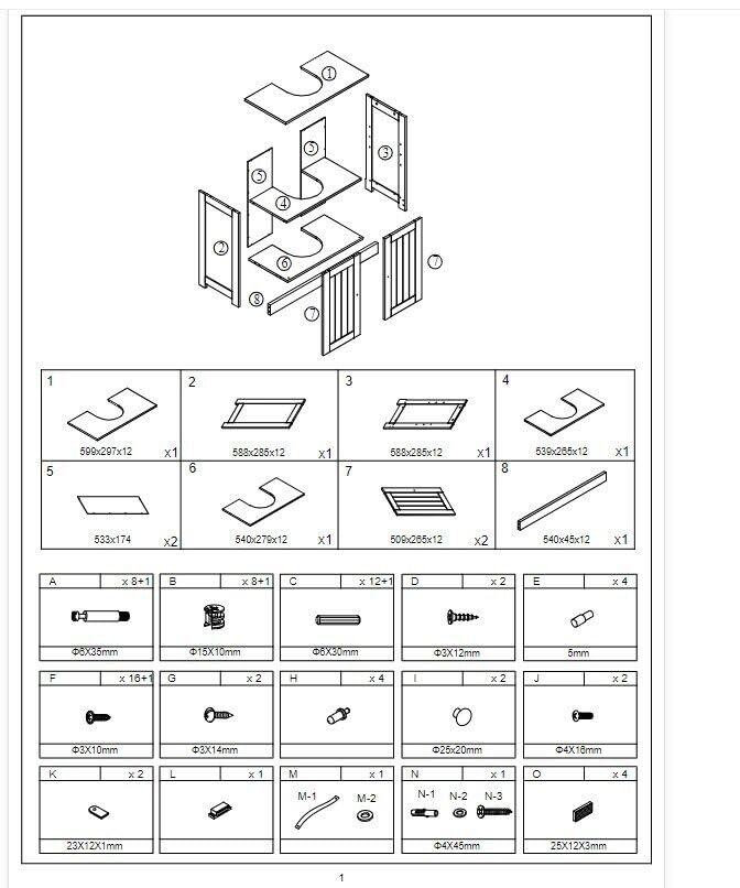 MEZHI Under Sink Vanity Cabinet Bathroom Double Door Shelf Cupboard Basin Organizer MEZHI
