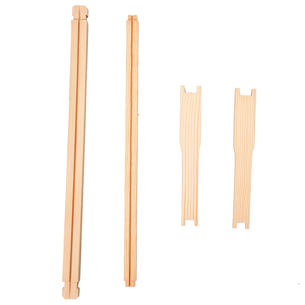 Honey Lake Medium Beehive Frames and Foudations Kit,10 Pack Super Wooden Frames and Natural Beeswax Dipped Plastic Foundations for Beekeeping Honey Lake