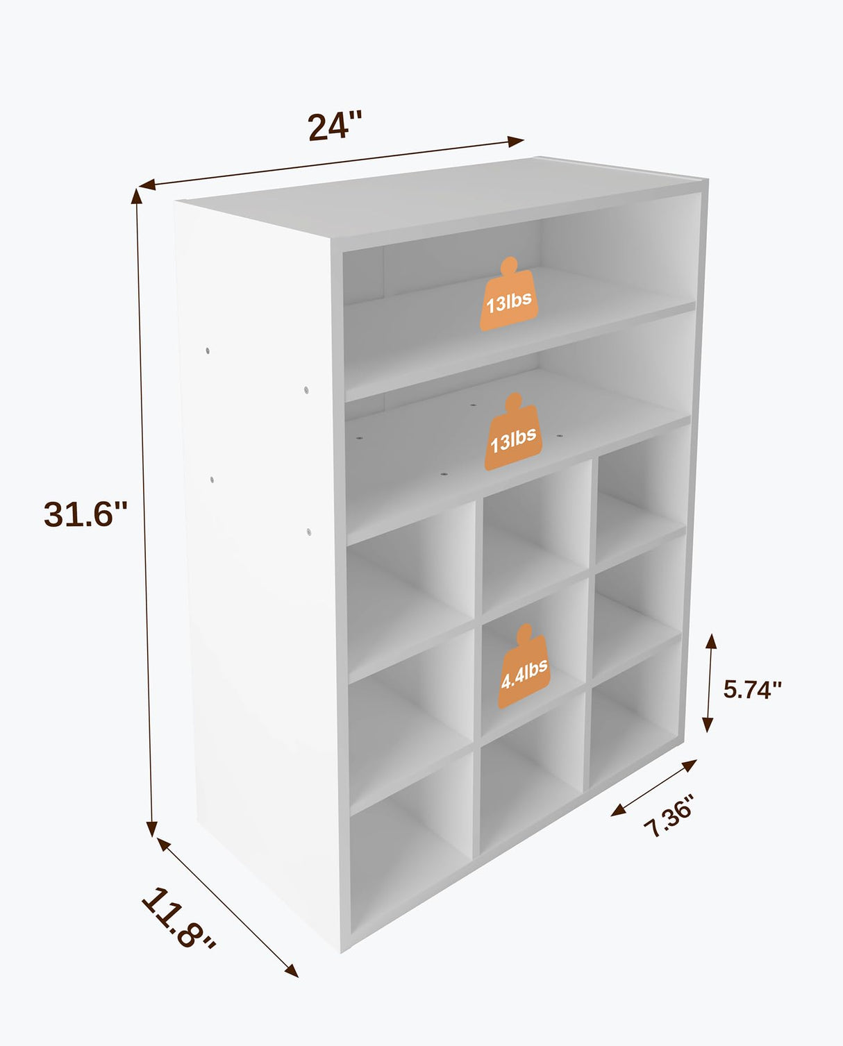 HAIOOU Shoe Cubby, 9-Cube Stackable Wood Shoe Rack Organizer 5-Tier Freestanding Wooden Shoe Stand with 2 Storage Shelf for 10-15 Pairs, Ideal for Apartment, Entryway, Closet Organization - White HAIOOU