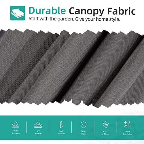 Shintenchi Patio Offset Umbrella with Easy Tilt Adjustment,Crank and Cross Base, Outdoor Cantilever Hanging Umbrella, Sunshade Umbrella Canopy, Dark Gray Shintenchi