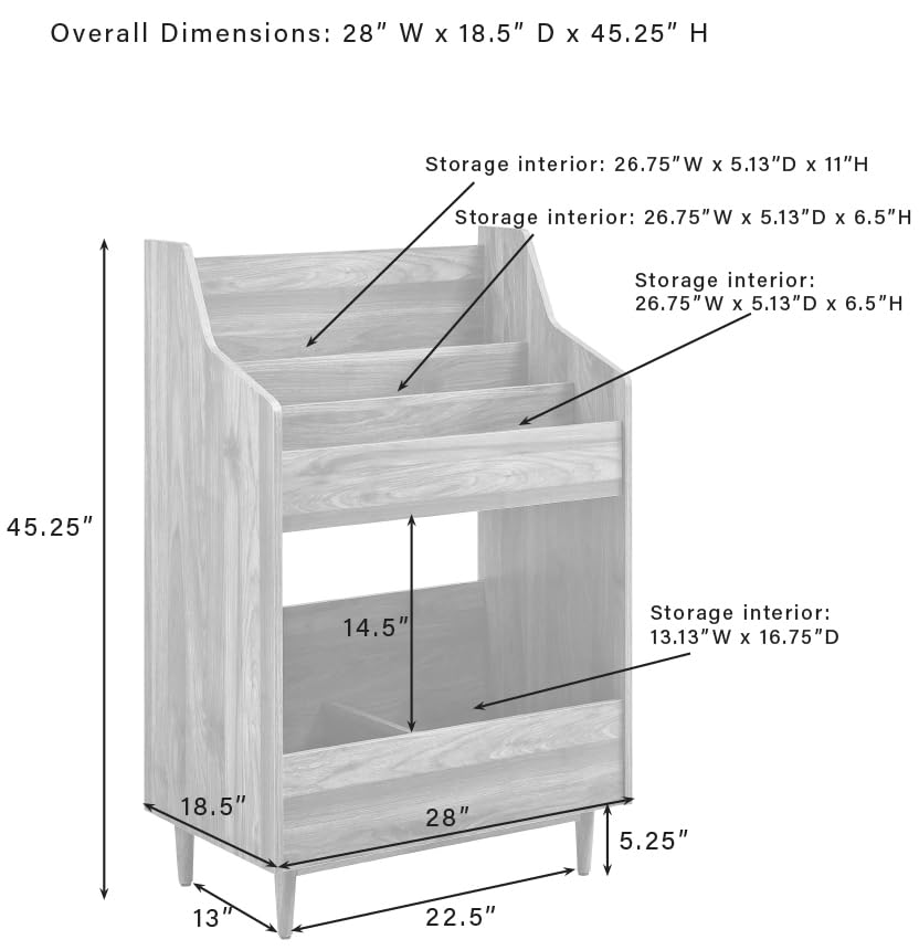 Crosley Furniture Liam Record Storage Stand, Black Crosley Furniture