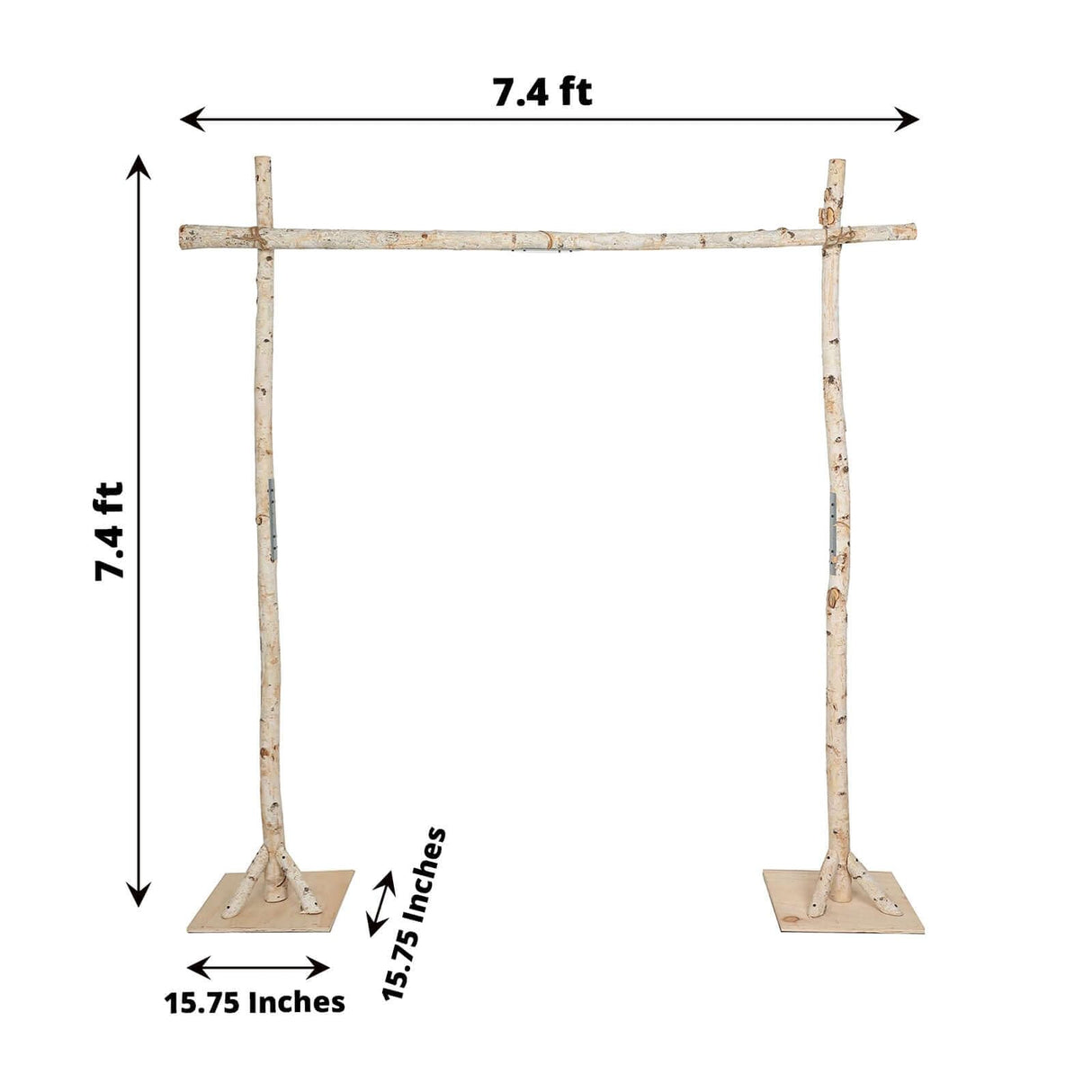Efavormart 7.5ft Natural Birch Wood Square Wedding Arch, Rustic Arbor Photography Backdrop Stand Efavormart.com