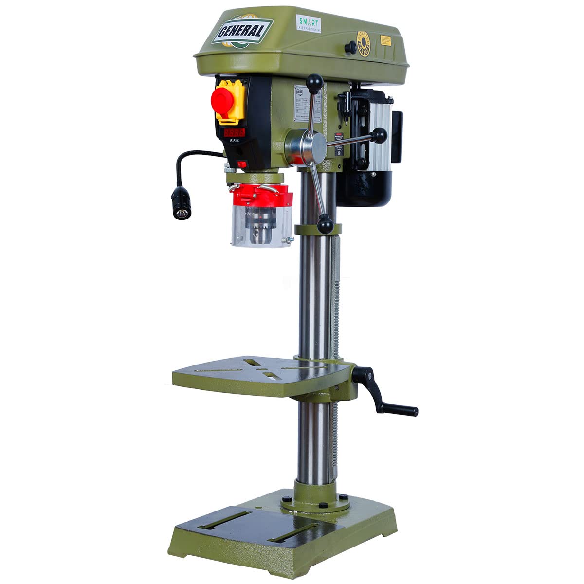 GENERAL INTERNATIONAL 12" Commercial Benchtop Drill Press - Variable Speed Drilling Machine with Built-in Light Guide & Anti-Vibration Technology - 75-010 M1 General International