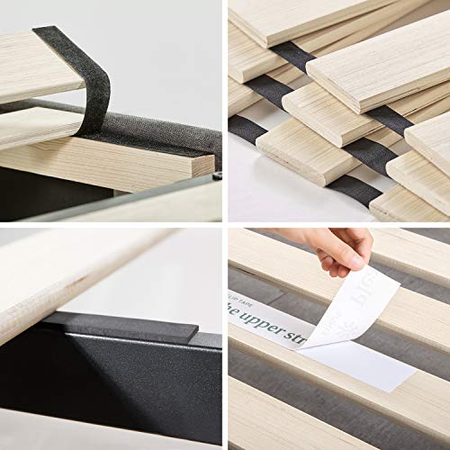 Zinus Dachelle King Upholstered Platform Bed Frame with Wood Slat Support in Dark Grey Zinus