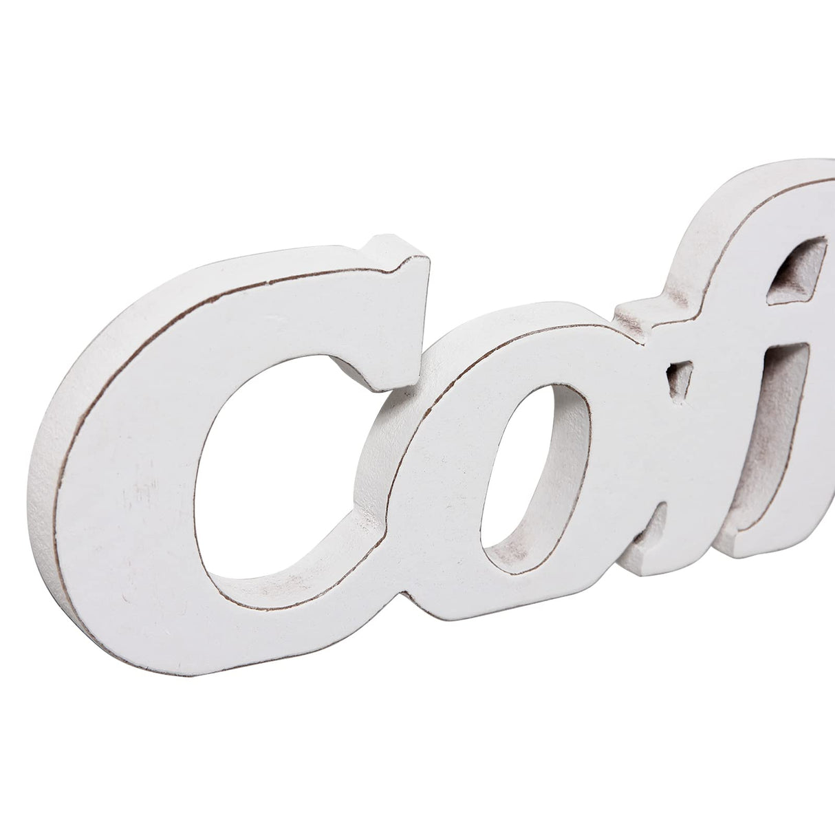 Sintosin Rustic Distressed White Coffee Sign for Tabletop 14", Wall Hanging Coffee Bar Sign Kitchen Decor, Farmhouse Coffee Signs for Coffee Bar, Coffee Wood Signs for Home Decor Shelf Christmas Sintosin