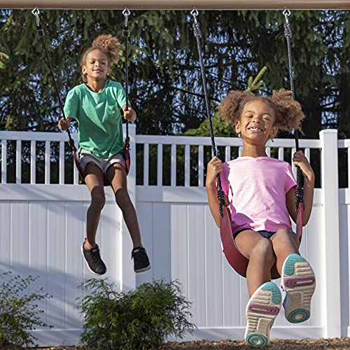 Step2 Naturally Playful Adventure Lodge Play Center with Glider, Kids Outdoor Playset, Two Tier Backyard Playground Set, Slide, Swings, Outside Jungle Gym, For Children 3-8 Years Old Step2