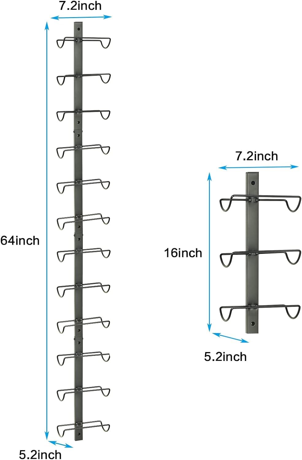 2 Pack 12 Bottle Wall Wine Rack for 24 Wine Bottles, DIY Detachable Wall Mount Wine Rack, Wine Storage Organizer Display Holder Used As One or Four, for Kitchen, Dining Room, Bar, Wine Cellar Sonyabecca