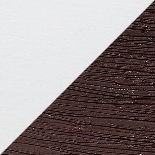 Simple Designs Petite Faux LT2072-BWN Stone Table Lamp with Fabric Shade, Brown with White Shade Simple Designs