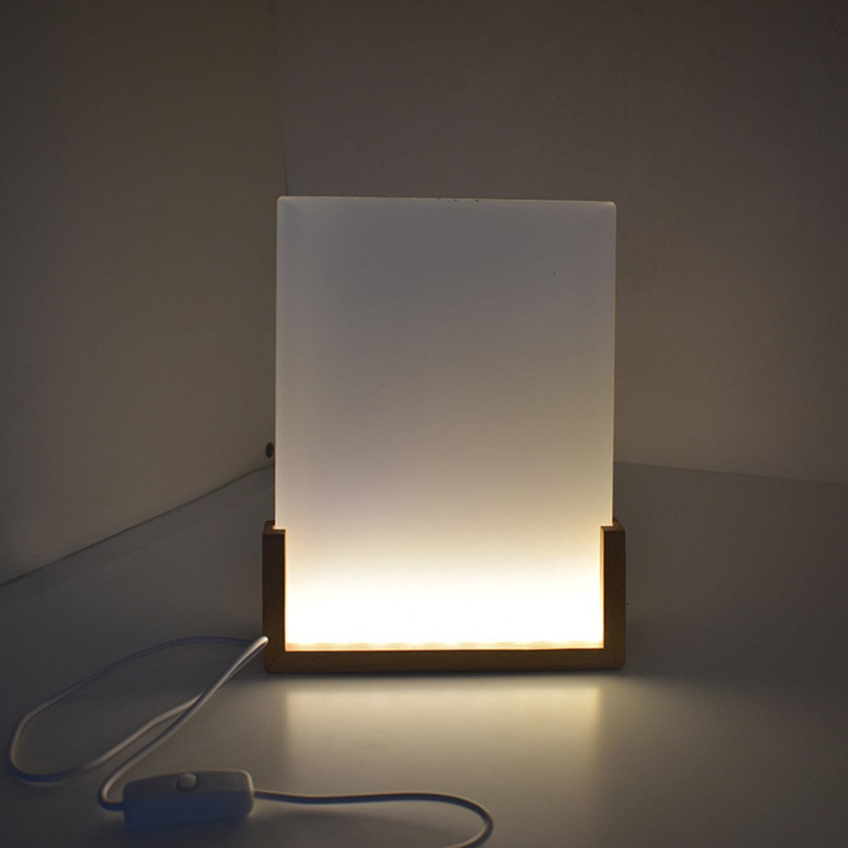 HUANGGG Acrylic LED Lighted Sublimation Photo Frame with Wood Stand Heat Transfer Picture Frame Home Decoration HUANGGG