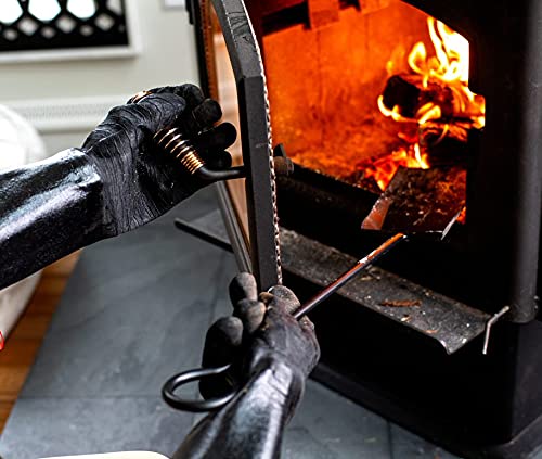 BBQ Gloves Cooking Gloves Food Contact Safe No BPA Insulated Waterpoof, Oil Proof, Heat Resistant BBQ, Smoker, Grill, and Outdoor Cooking Gloves, Neoprene Material Made in USA, 13 Inch Long G & F PRODUCTS