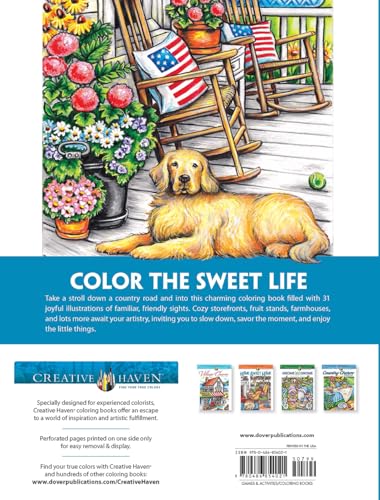 Creative Haven Small-Town Charm Coloring Book (Adult Coloring Books: In The Country) WoodArtSupply