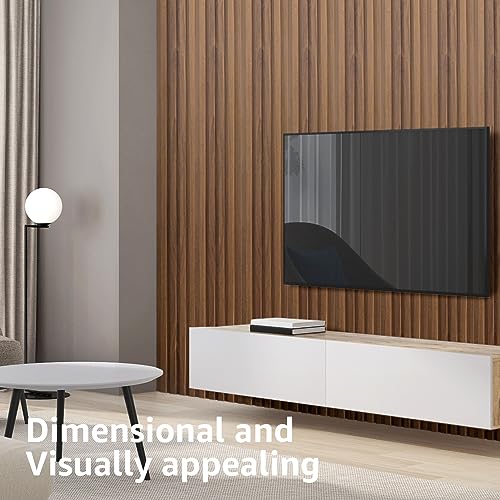 Art3d Slat Wall Panels, WPC Soundproof 3D Wall Paneling for Interior Wall Decor, TV Background, 8-Pack 96 x 6 in. Teak Art3d