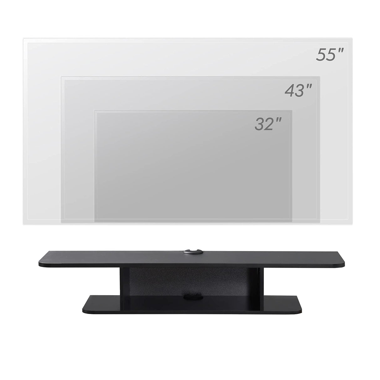 FITUEYES Floating Entertainment Center Wall Mounted Media Console TV Stand Component Shelf TV Wall Cabinet, Black FITUEYES