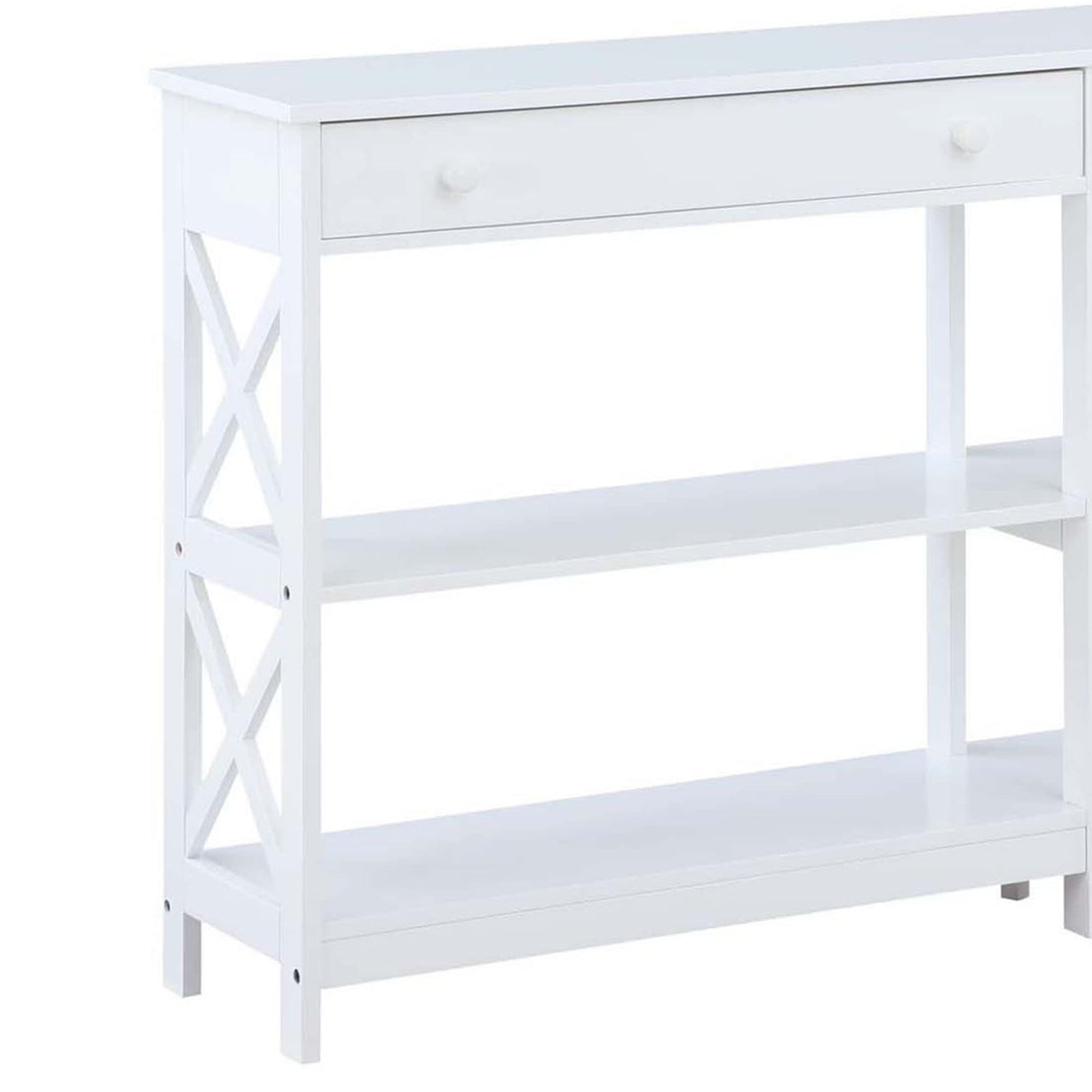 Convenience Concepts Oxford 2-Drawer Console Table with Shelves, 60", White Convenience Concepts