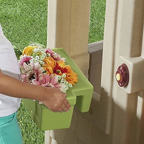 Step2 Charming Cottage Kids Playhouse, Indoor and Outdoor Playset, Interactive Sounds, Toddlers 2+ Years Old, Easy to Assemble Backyard Discovery Playhouse Step2