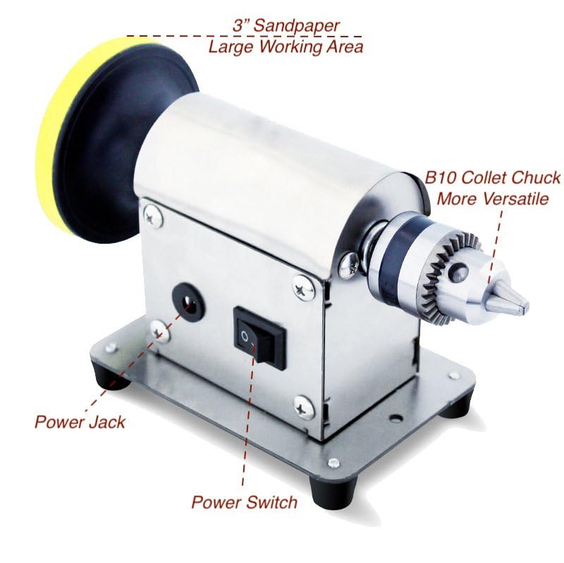 Resin Polishing Kit, Jewelry Polisher Sander w/ 7-Gear Speed Control & 25x Sandpaper, Epoxy Resin Art Crafts Coaster Polish, Wood Stone Metal Sanding Grinding Machine, Small Projects Mefape