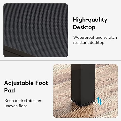 LITTLE TREE 78.7 Inches Extra Long Two Person Office Desk,Double Workstation for Home Office,Black LITTLE TREE