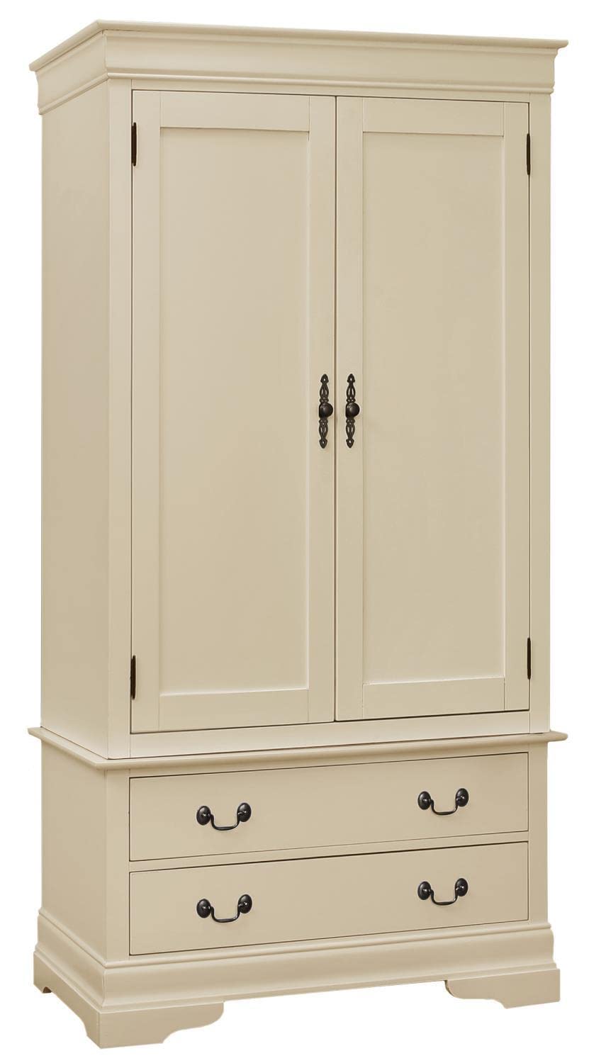 Glory Furniture Louis Phillipe 2 Drawer Armoire in Beige Glory Furniture