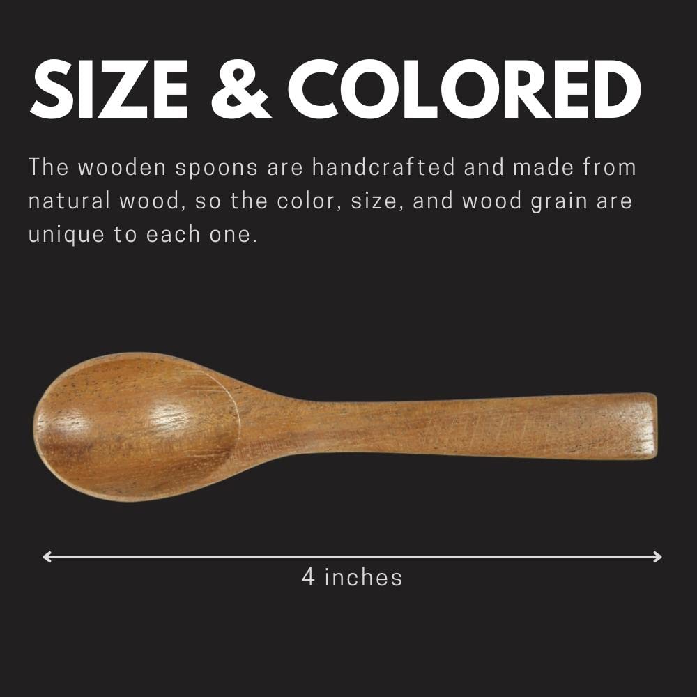 NUTTA - Small Wooden Spoons For Cooking, Condiments Honey Seasonings Pepper Sugar Salt Tea Coffee Ice-cream (10 Pieces) NUTTA