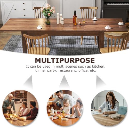 VICBARLEY Extendable Dining Table for 6-10 People,70.87''-106.4''Modern Space-Saving Wood Kitchen Table,Rectangle Folding Conference Meeting Table for Living Meeting Room Kitchen,Walnut VICBARLEY