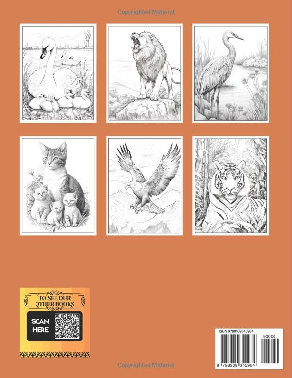 The Ultimate Animals Coloring Book 2: Anxiety Relief for Adults with 101 Animal Designs to Color: Lions, Tigers, Monkeys, Deer, Birds, Cats, Dogs, and more WoodArtSupply
