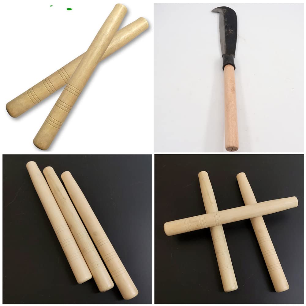 TorSor 3 Pack 12'' Sledge Hammer Wooden Handle Replacement for Axe Grip Steel Grass Sickle Hard Wood Shovel Hoes Outdoor Hatchet Camp 2 to 4 lb. Hammers Gardening Mowing Tool Repair TorSor