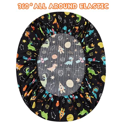 Yibeizi Dinosaur Space Twin Sheets Set for Boys, Kids Cute Planet Printed Microfiber Bedsheets Deep Pocket Bed Sheet & Pillowcase Sets 3 Pieces Yibeizi