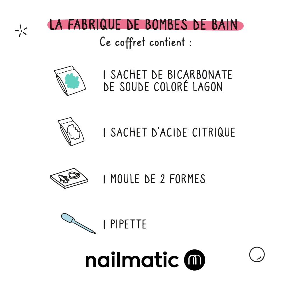 Nailmatic Cosmos DIY Bath Bomb Kit - Bath Bomb Making Kit for Kids, Make Your Own Bath Bombs, Includes Saucer & Rocket Molds, Vegan, Preservative Free, Ages 7+ Nailmatic