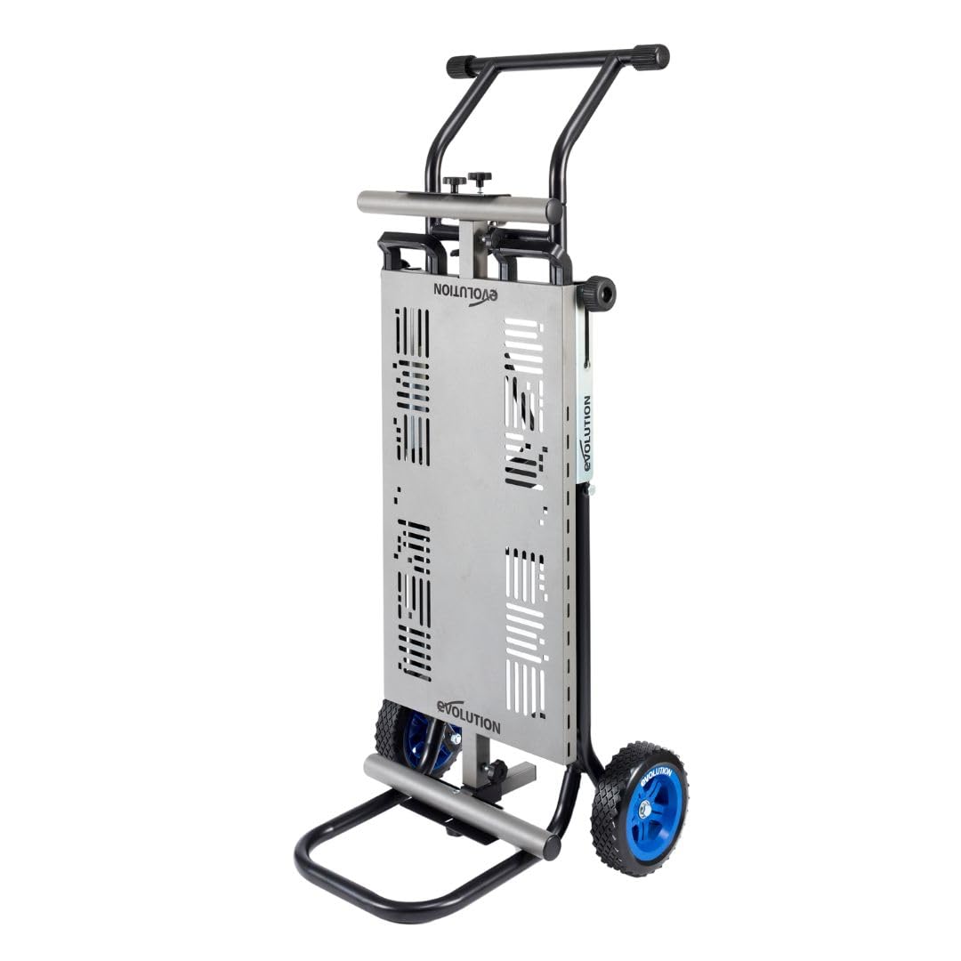 Evolution MCSSTAND | Mitering Chop Saw Stand with Powerlift Assist | Heavy-Duty Steel Frame | All-Terrain Wheels | Compatible with Evolution S355MCS, S380CPS, S355CPSL, EVOSAW380 | Gas-Strut Lift Evolution