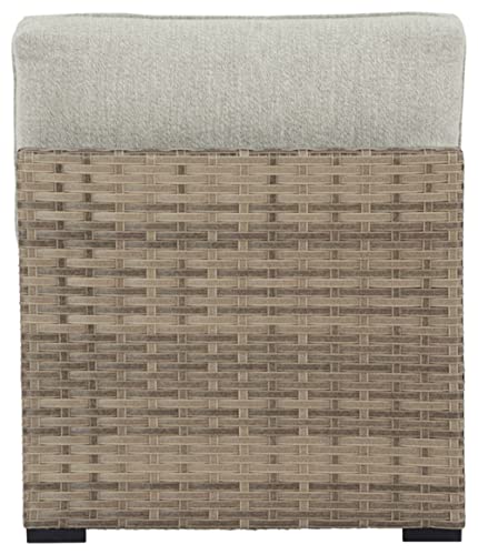 Signature Design by Ashley Outdoor Calworth Resin Wicker Patio Armless Chair, 2 Count, Beige Signature Design by Ashley