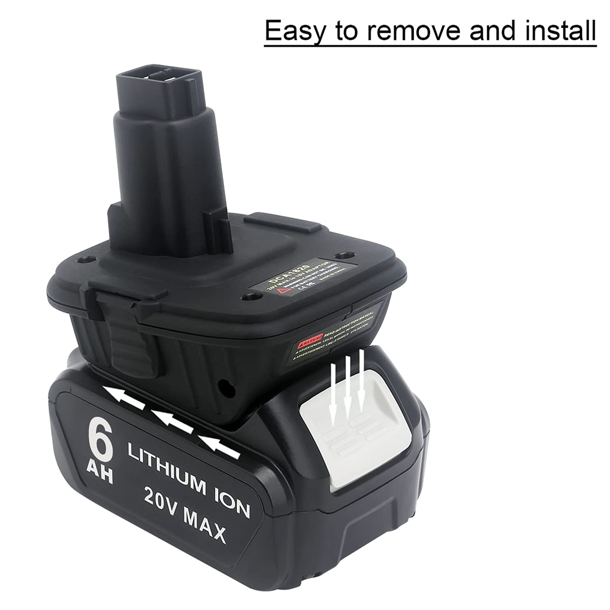 Biswaye DCA1820 Adapter 18V to 20V Compatible with Dewalt, Compatible with Dewalt 20V Lithium Battery DCB206 DCB207 to 18V XRP NiCad NiMh Battery DC9096 DW9096 DC9098 DC9099 DW9099 Biswaye