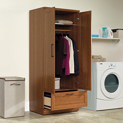 Sauder 411802 HomePlus Wardrobe/Storage Cabinet, L: 28.98" x W: 20.95" x H: 71.18", Sienna Oak finish Sauder