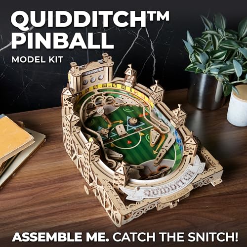 UGEARS Harry Potter Quidditch Pinball Machine - Wooden Models to Build for Adults with Engaging Gameplay - Wooden Pinball Machine Experience in 3D Puzzle Design - Ideal for Wooden Model Kits Fans UGEARS